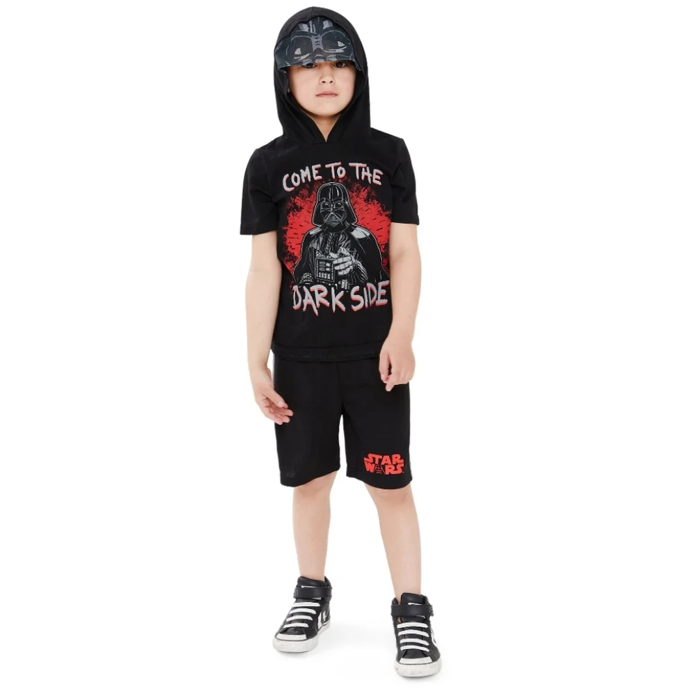NWT Boys Darth Vader Hoodie and short 2 Piece Set